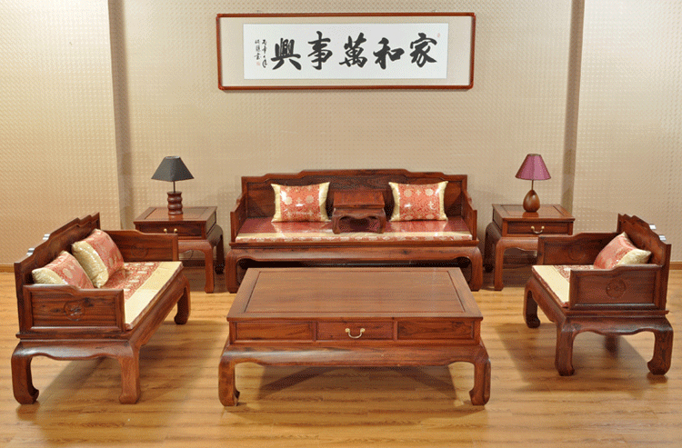 Bàn ghế sofa gỗ tự nhiên phòng khách phong cách á đông. BGG 035