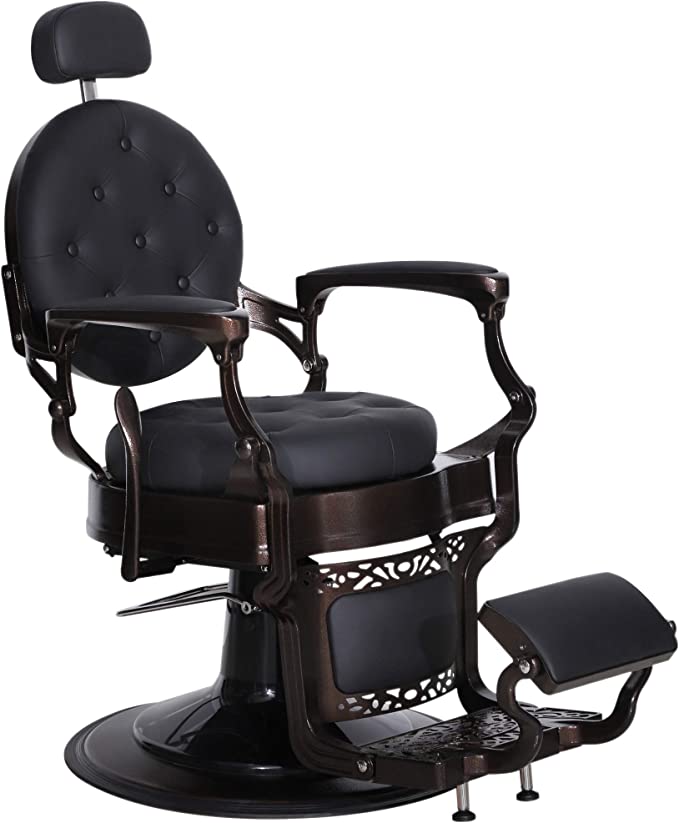 BarberPub Heavy Duty Metal Vintage Barber Chair All Purpose Hydraulic Recline Salon Beauty Spa Chair Styling Equipment 3849 (Black) : Beauty & Personal Care - Amazon.com