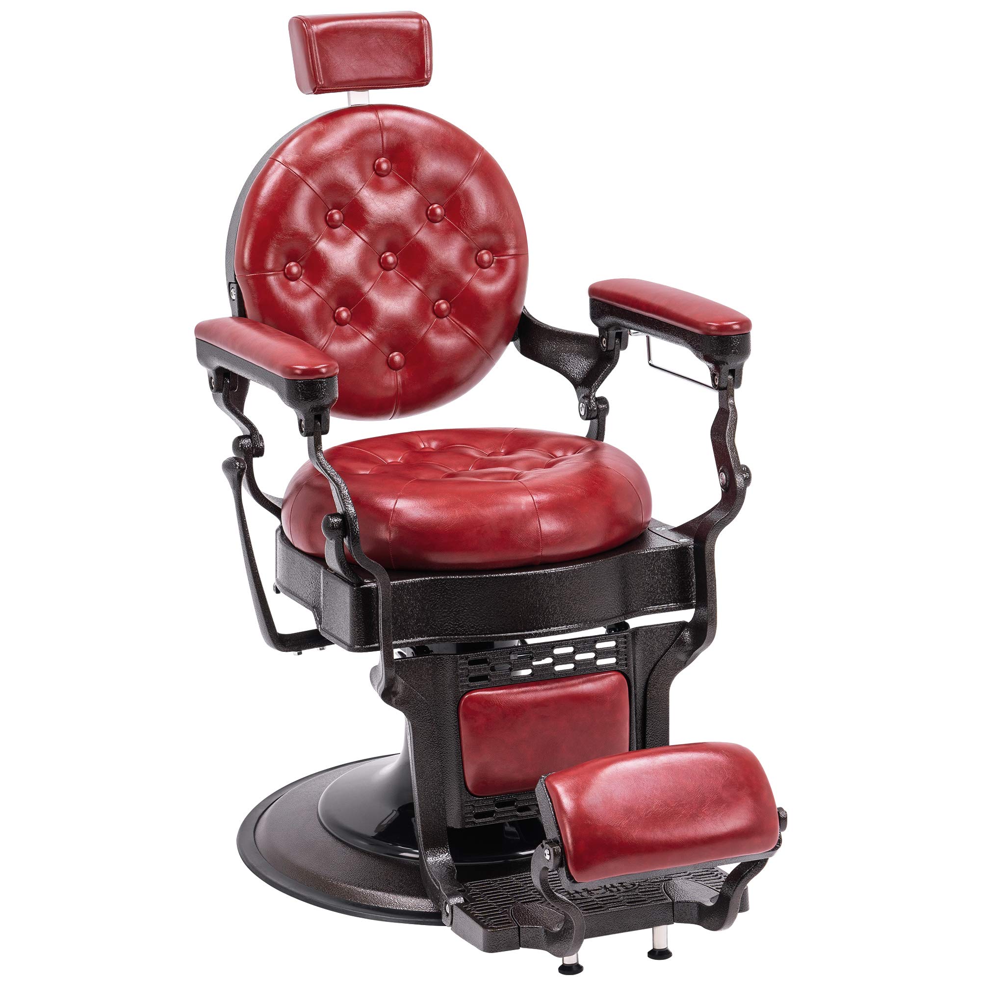 Amazon.com: BarberPub Vintage Barber Chair Heavy Duty Metal Frame All Purpose Hydraulic Recline Salon Beauty Spa Equipment 2947 (Red) : Beauty & Personal Care