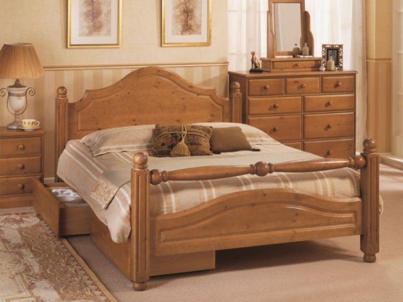 Airsprung Carolina 5ft Kingsize High Footend Cinnamon Wooden Bed Frame by Airsprung Beds