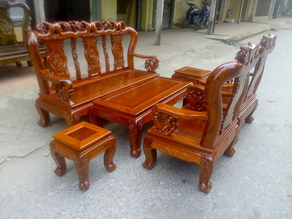 bàn ghế gỗ keo