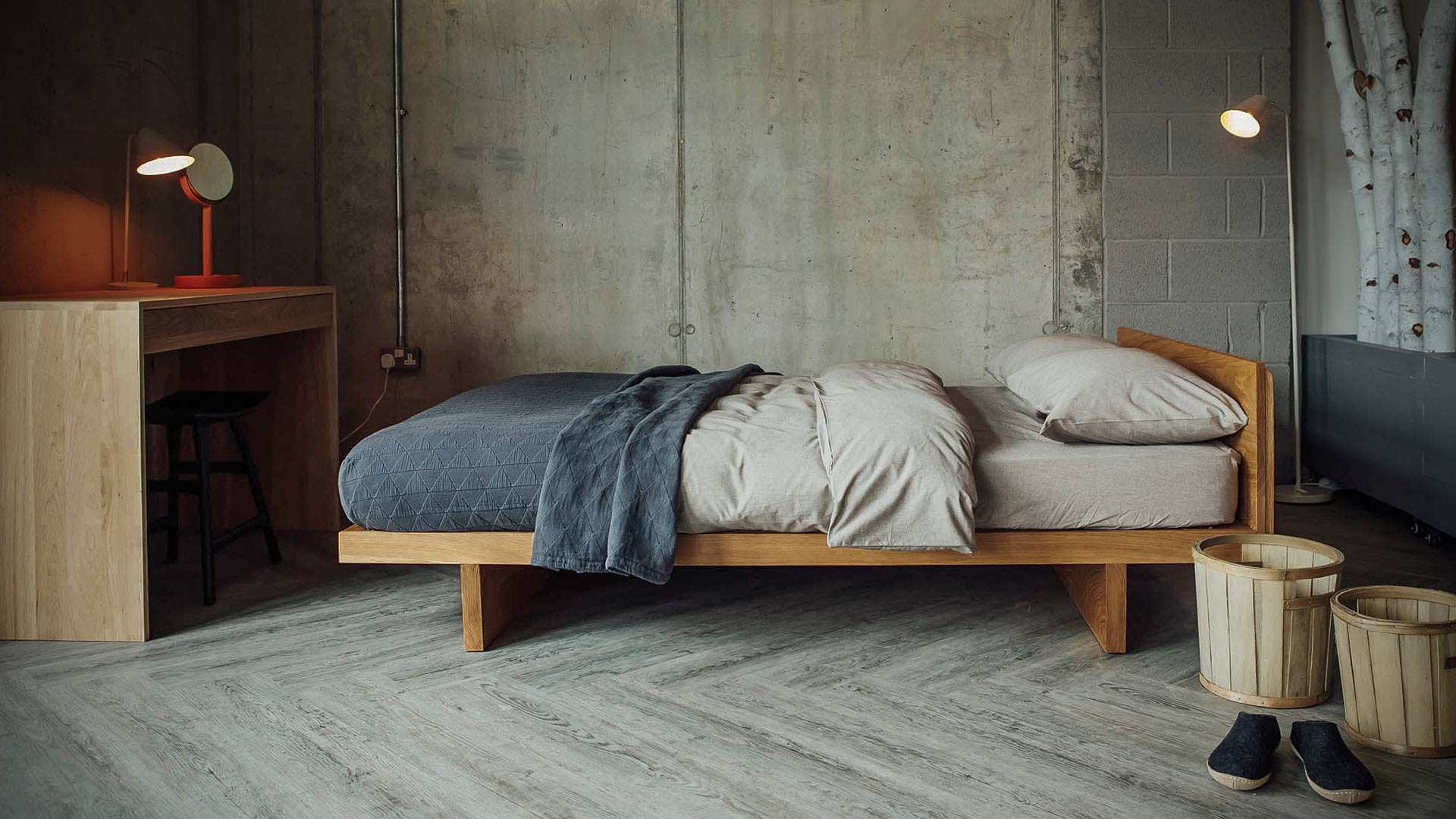 Kyoto Japanese Bed with Headboard | Natural Bed Company