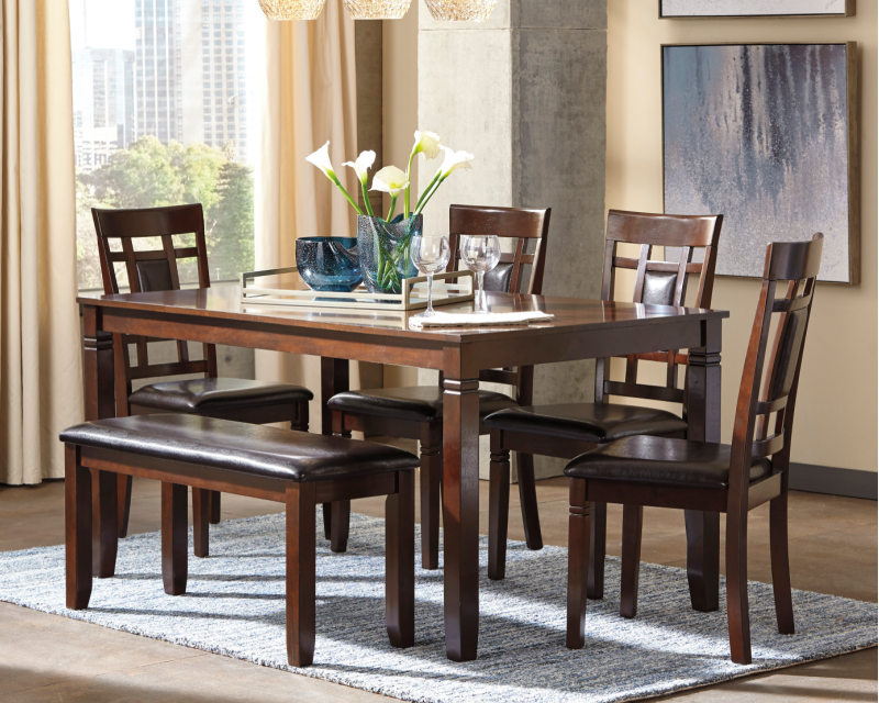 Ashley "Bennox" Dining Set with Bench, Rent To Own Dining Sets | E-Z Rentals