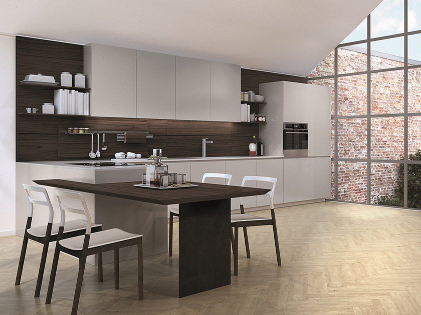 LAIN | Kitchen with peninsula Lain Collection By Euromobil design Roberto Gobbo