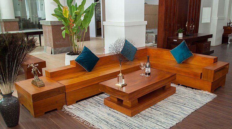 Top 07 mẫu sofa gỗ nguyên khối đẹp nhất 2022 - Hoanggiadesign.vn