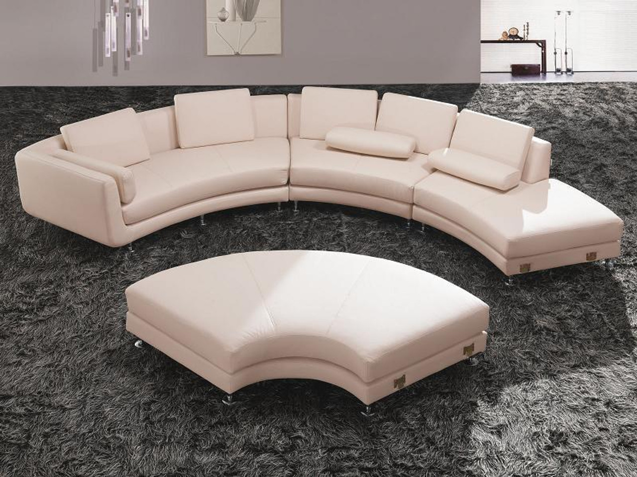 VIG Furniture VGYIA94-ECO Divani Casa A94 - Contemporary Bonded Leather Sectional Sofa & Ottoman