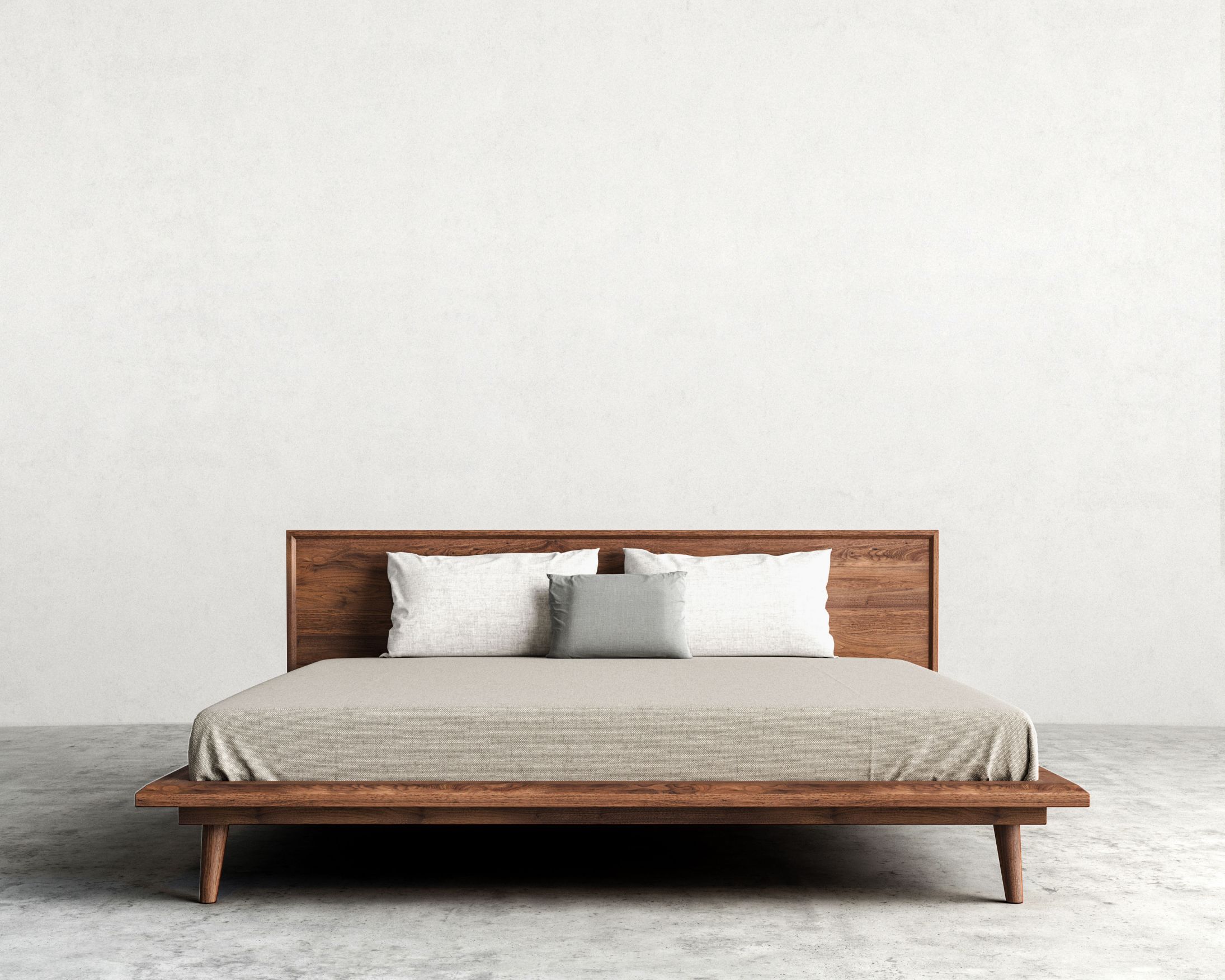 Asher Bed | Modern bed frame, Mid century modern bed, Modern bed