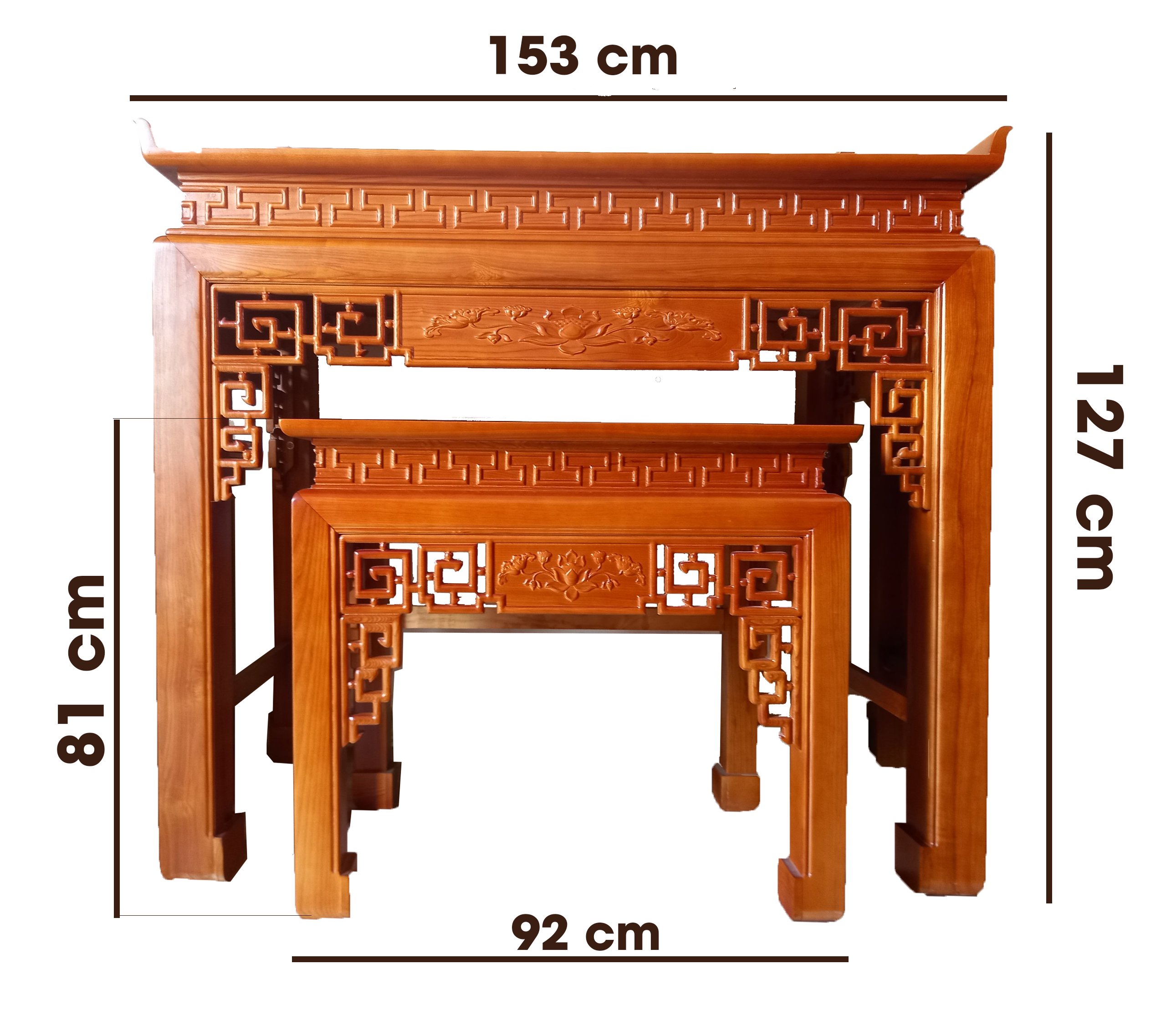 Mẫu bàn thờ đẹp gỗ gõ đỏ BTD-368 thiết kế hiện đại, đơn giản, giá rẻ nhất