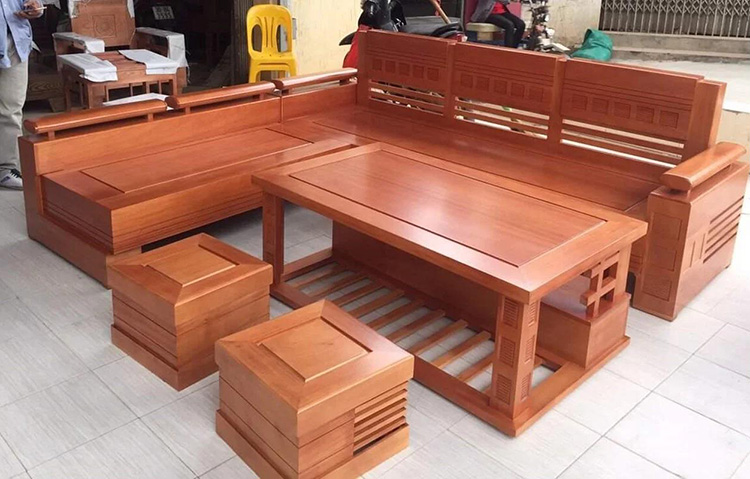 Bàn ghế sofa gỗ xoan đào đẹp giá rẻ : Nơi bán + Giá bán