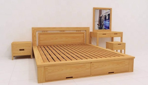 giường gỗ thông