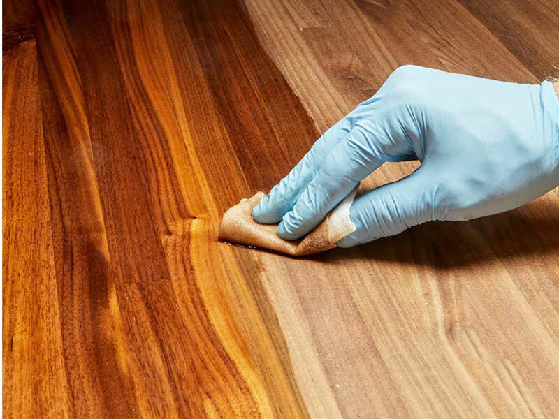 tạo màu gỗ óc chó bằng bã lau