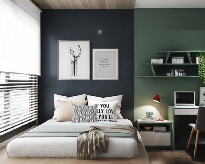 Mẫu phòng ngủ đẹp và cá tính phù hợp với diện tích chung của thiết kế. Ảnh sưu tầm