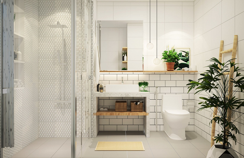 Mẫu phong cách thiết kế phòng tắm ECO mang lại cảm giác thân thiện khi sử dụng. Ảnh sưu tầm