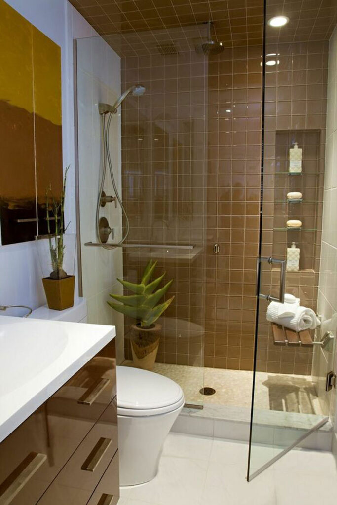Mẫu phong cách thiết kế phòng tắm nhỏ đẹp theo phong cách hiện đại. Ảnh sưu tầm