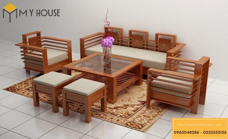 Nếu căn phòng khách của bạn hẹp, hãy nghĩ đến một bộ bàn ghế gỗ nhỏ xinh để trang trí và sử dụng.