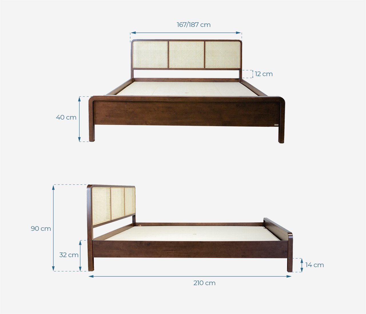 Giường Ngủ Gỗ Tự Nhiên Mây Mắt Cáo MOHO FIJI 401