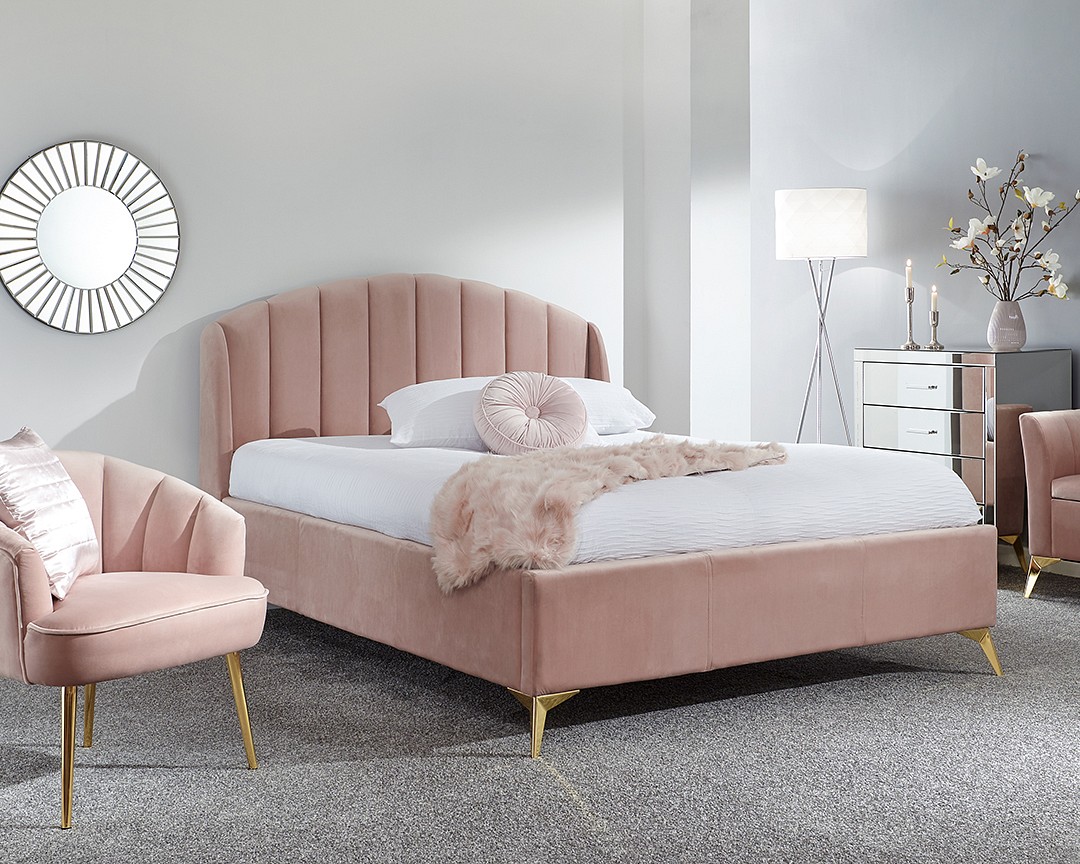Pettine Pink Ottoman Storage Bed
