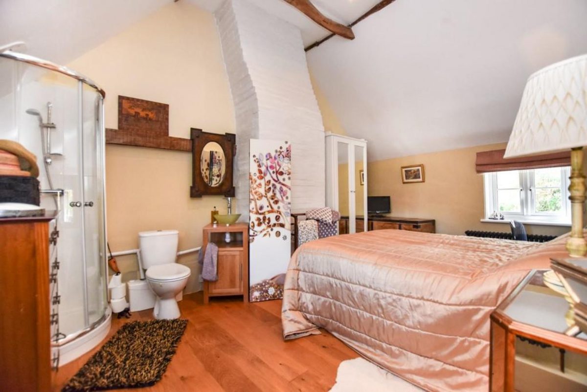 Bizarre property comes on the market with a toilet in the bedroom